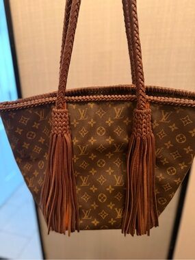 Louis Vuitton Brown Monogram Tassel Tote - Vintage Boho Bags